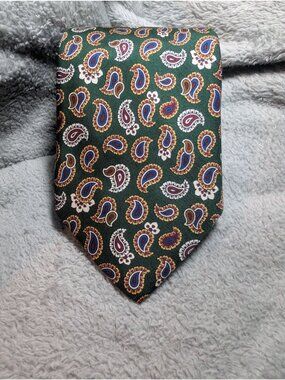 J.S. A. Bank Executive Collection Paisley Green Silk Tie